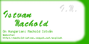 istvan machold business card
